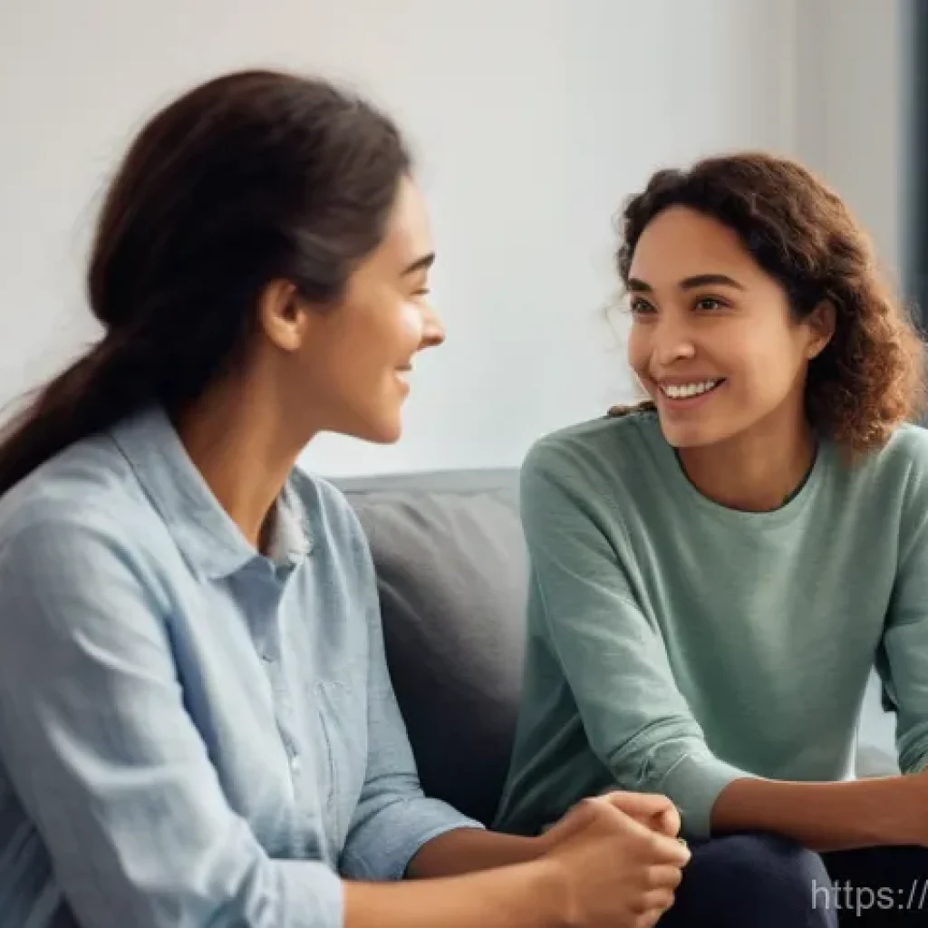 중학교 학부모와의 소통법 - **Prompt 1: Heartfelt Conversation**
    A warm, cozy indoor scene. A mother, in her late 30s, and h...