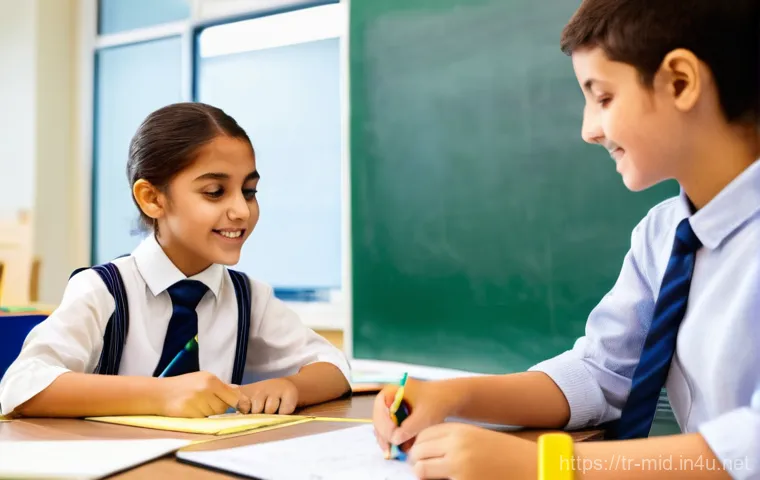 중학교 교과서 분석 - **Prompt: Engaging Skill-Based Learning in a Turkish Classroom**
    "A vibrant, sunlit middle schoo...